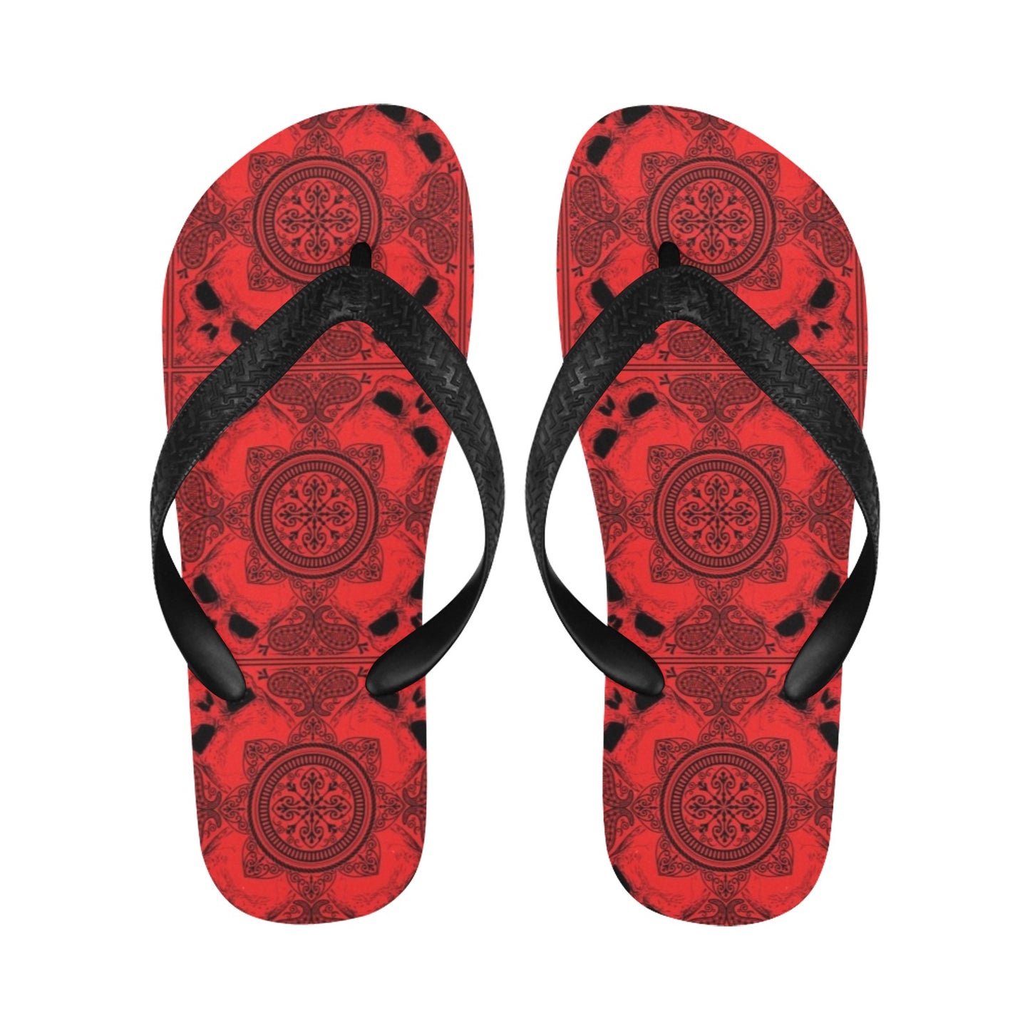 Bandana Red Print Design LKS304 Flip Flops