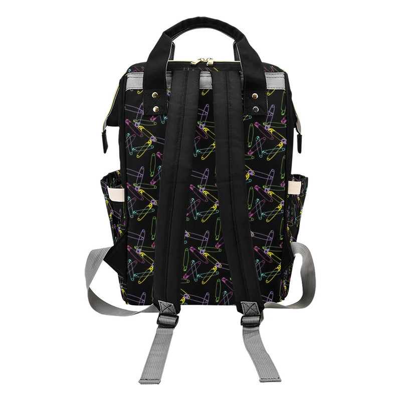 Safety Pin Print Design LKS304 Diaper Bag Backpack