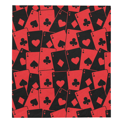 Poker Cards Pattern Print Design A01 Premium Quilt