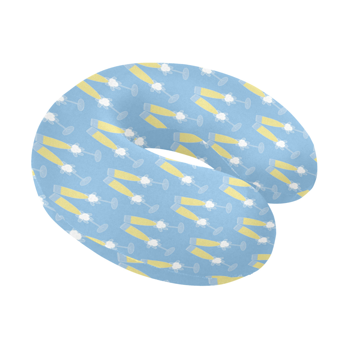 Champagne Pattern Print Design 06 U-Shaped Travel Neck Pillow