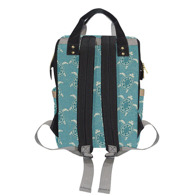 Sea Turtle Pattern Print Design T02 Diaper Bag Backpack