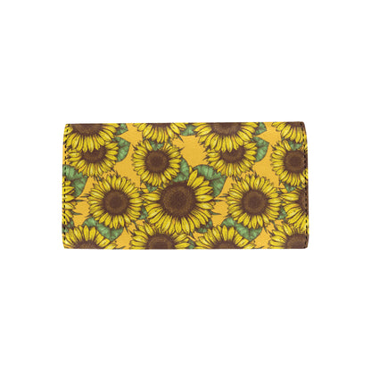 Sunflower Pattern Print Design SF04 Women's Trifold Wallet