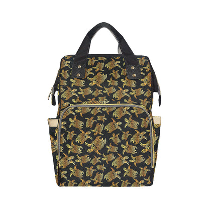 Gold Tribal Turtle Polynesian Themed Diaper Bag Backpack
