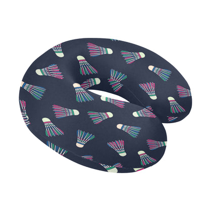 Badminton Ball Pattern Print Design 02 U-Shaped Travel Neck Pillow