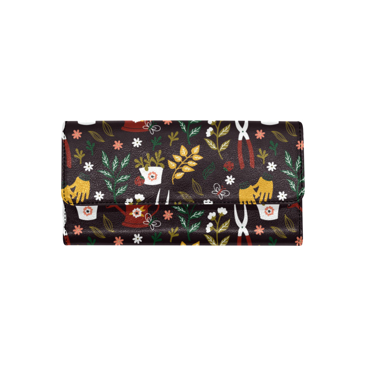 Gardening Pattern Print Design G05 Women's Trifold Wallet