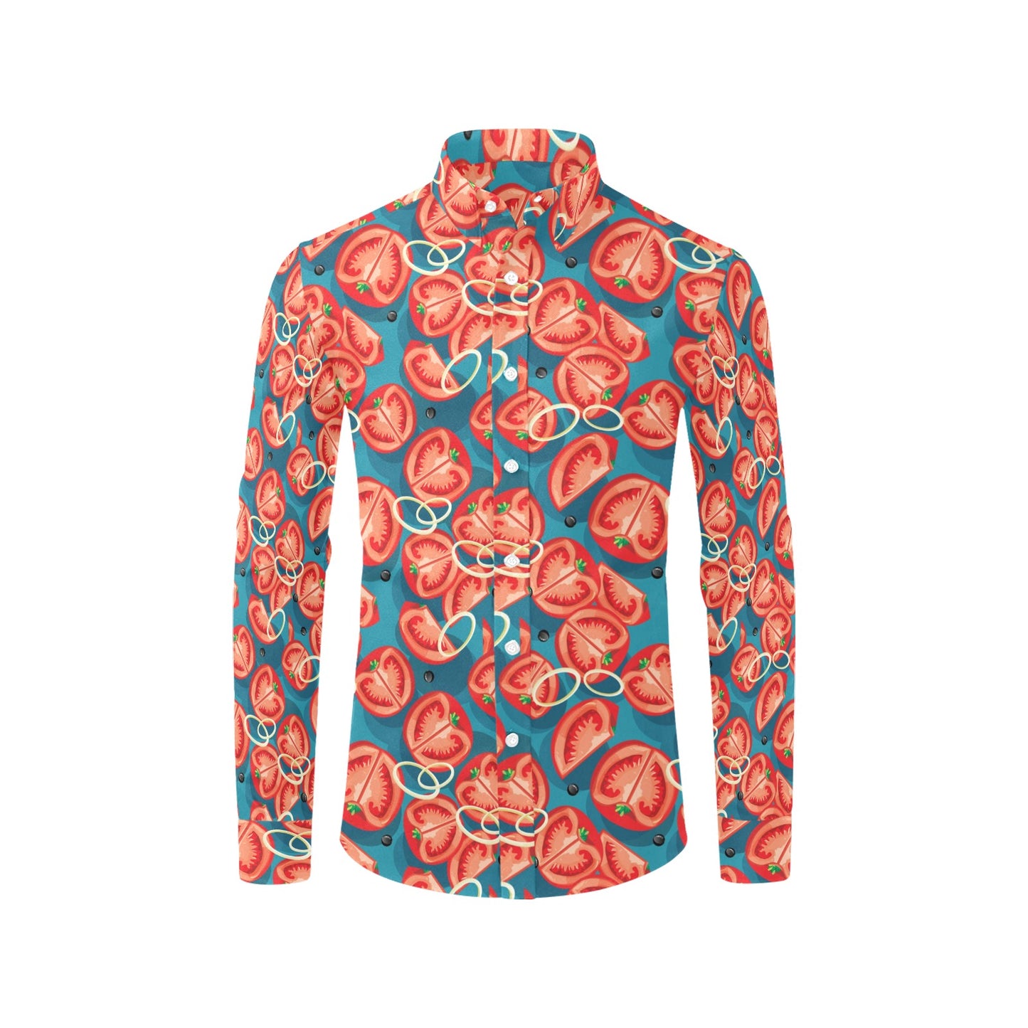 Tomato Print Design LKS301 Men's Long Sleeve Dress Shirt