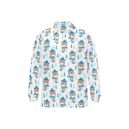 Ski Print Design LKS306 Long Sleeve Polo Shirt For Men's