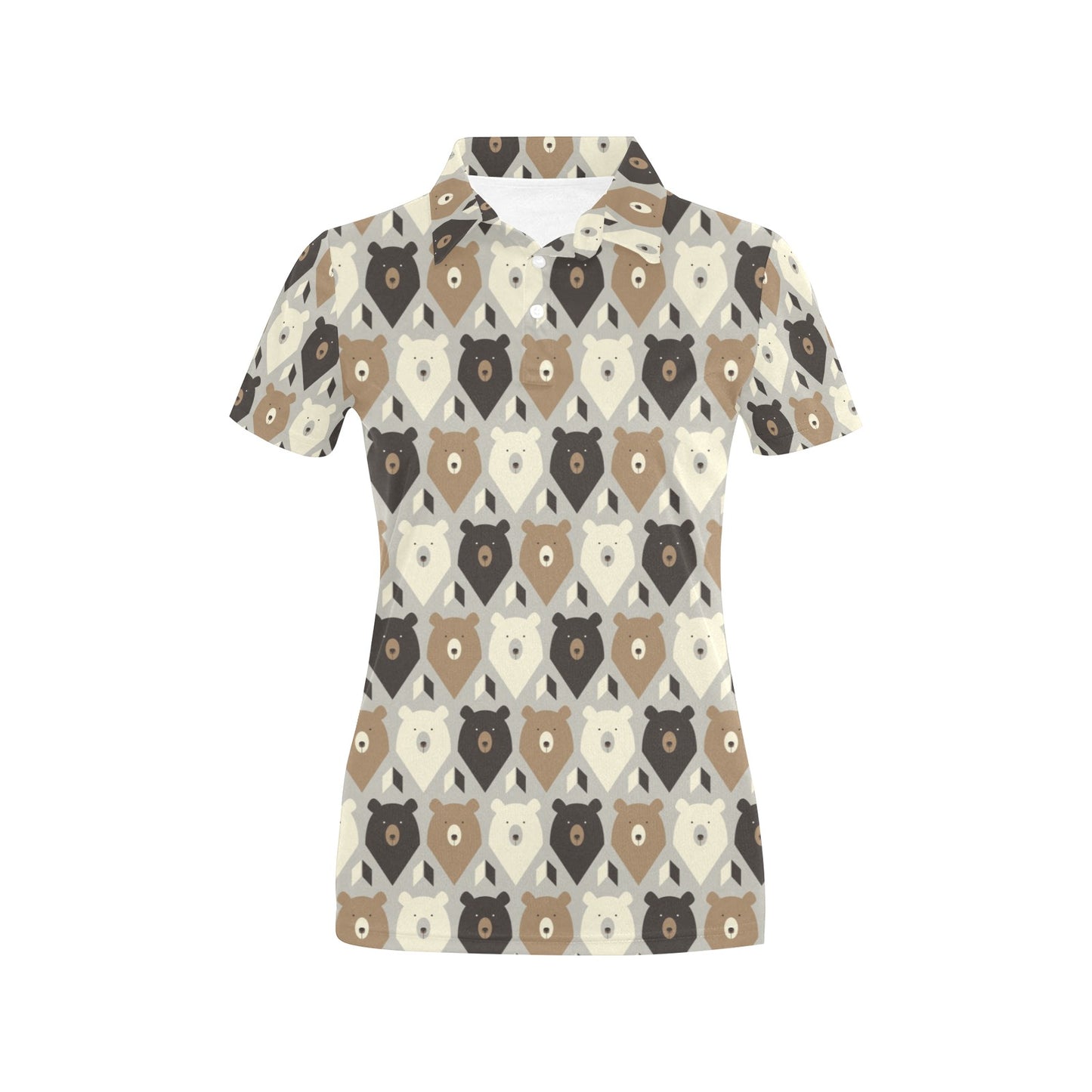 Bear Pattern Print Design 04 Women's Polo Shirt