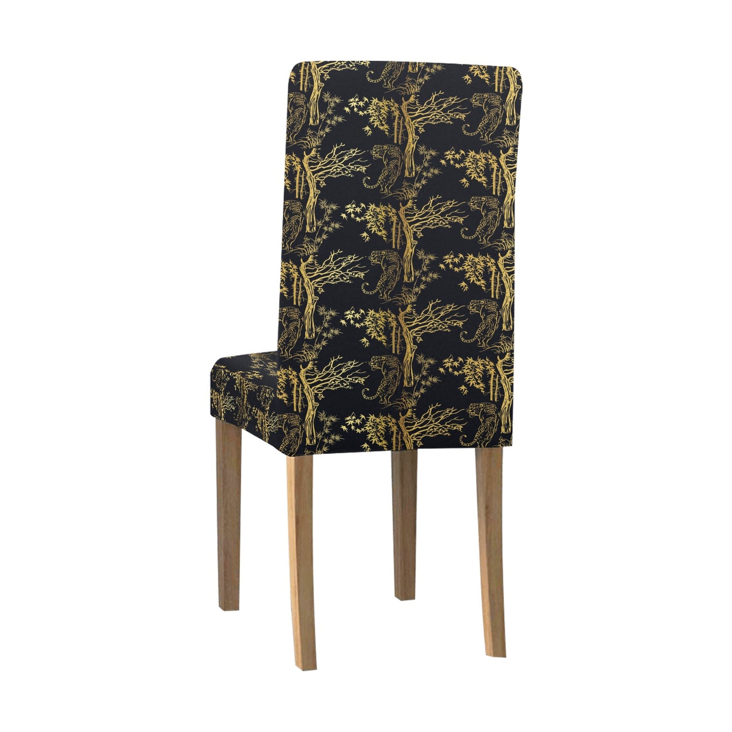 Tiger Gold Print Design LKS307 Dining Chair Slipcover