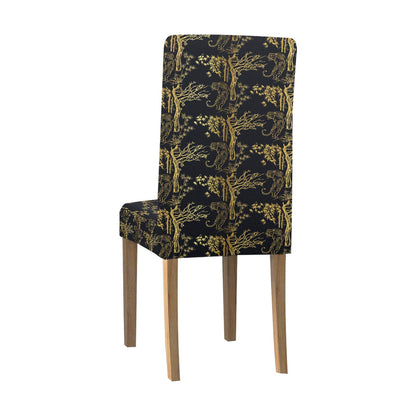 Tiger Gold Print Design LKS307 Dining Chair Slipcover