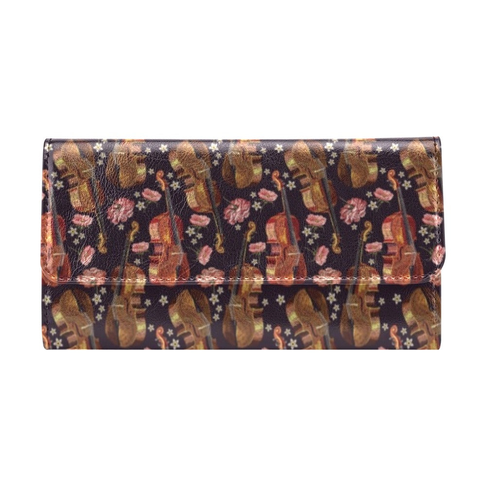 Violin Print Design LKS402 Women's Trifold Wallet