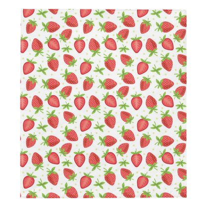 Strawberry Pattern Print Design SB07 Premium Quilt