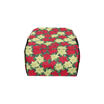 Poinsettia Pattern Print Design POT06 Diaper Bag Backpack