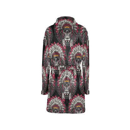 Native Indian Skull Women's Fleece Robe