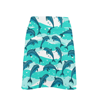 Dolphin Design Print Pattern 17" Golf & Pickleball Skort with Pockets