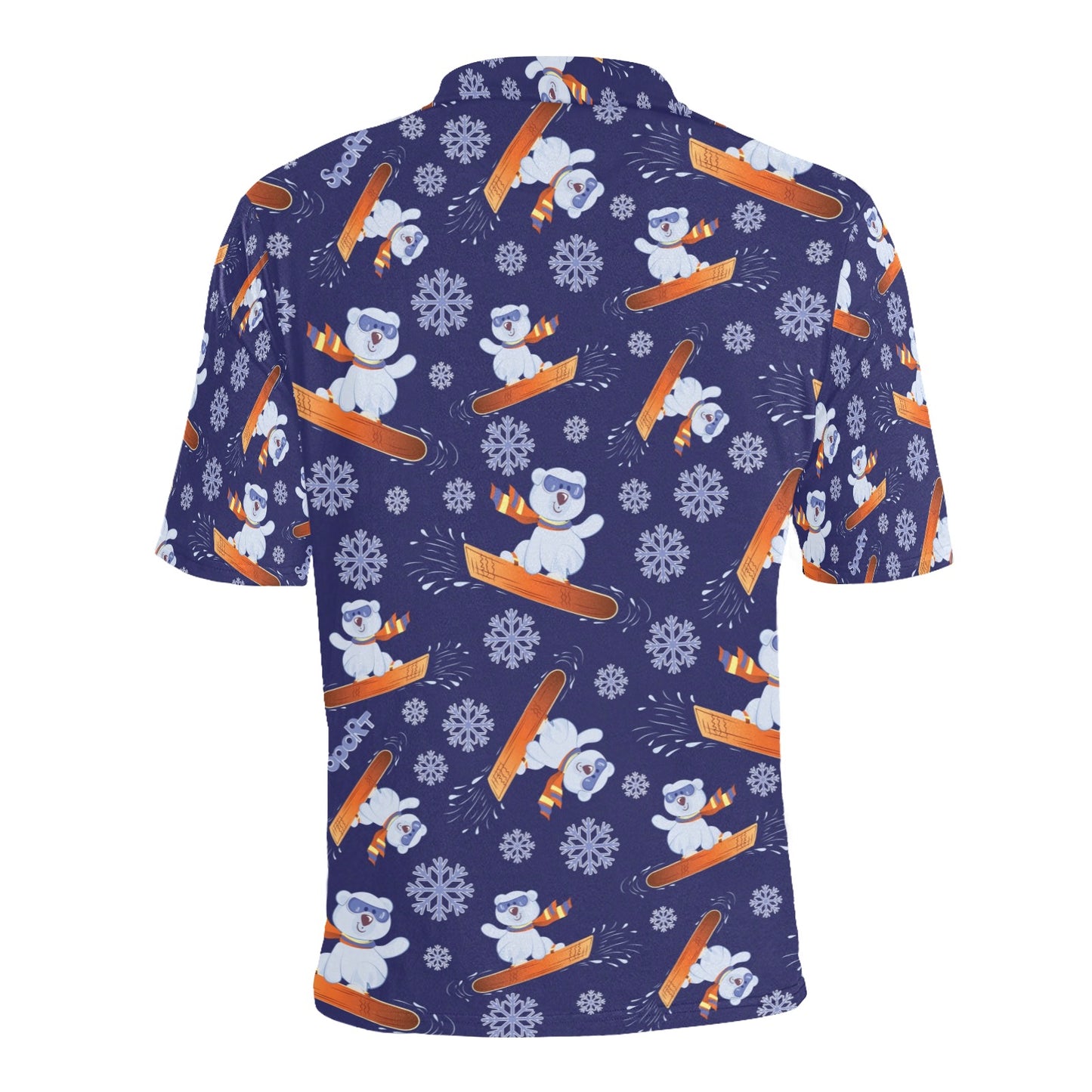 Snowboard Bear Print Design LKS305 Men Polo Shirt