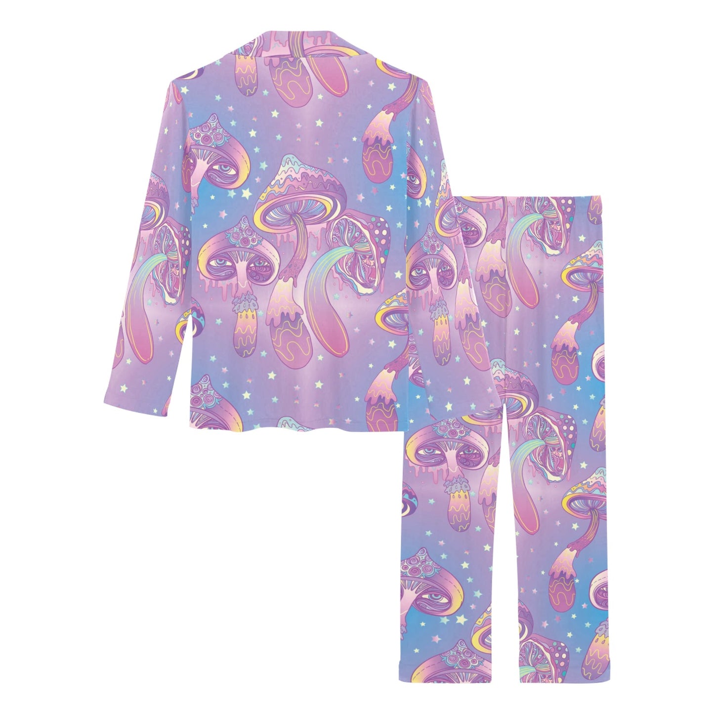 Psychedelic Mushroom Pattern Print Design A01 Women's Long Pajama Set