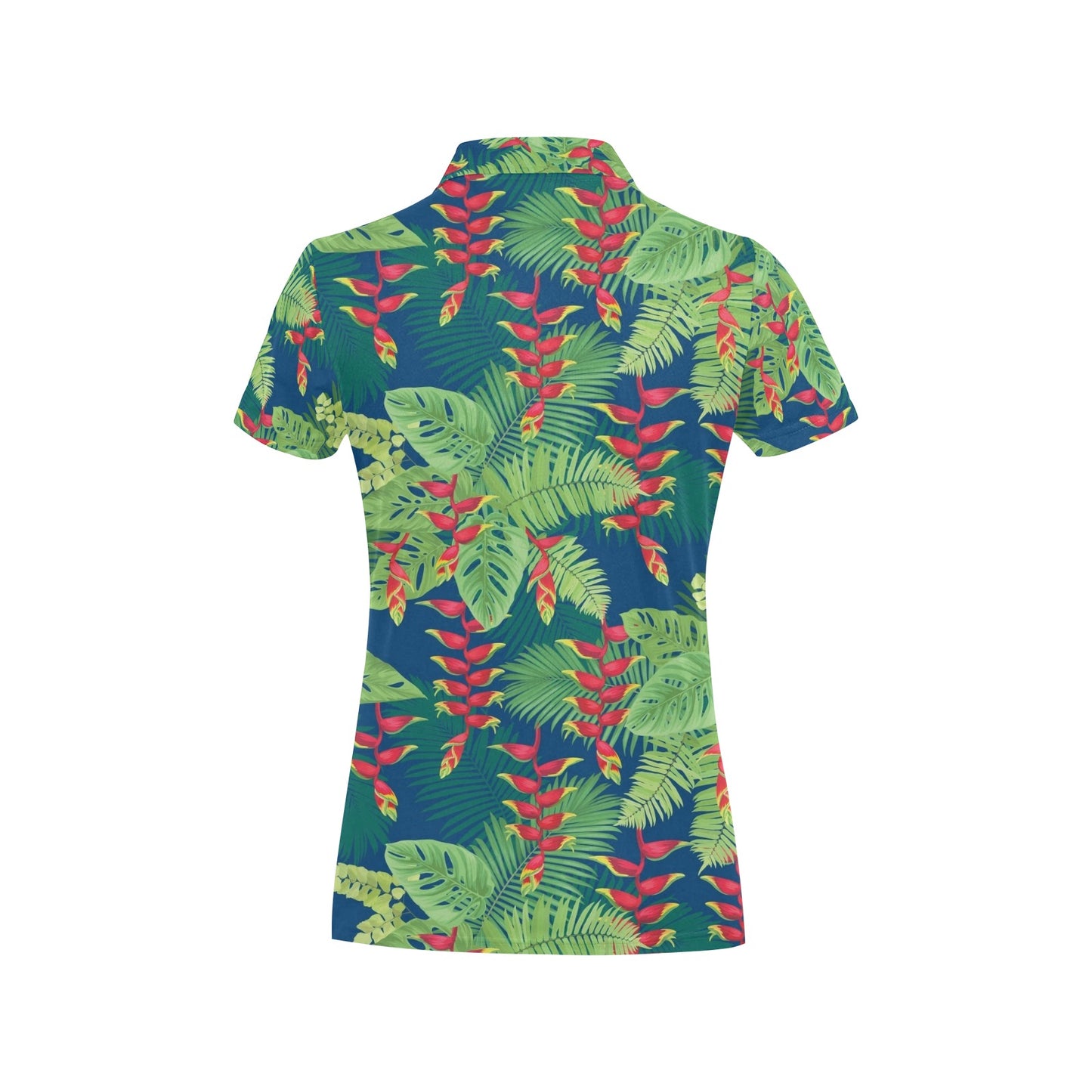 Heliconia Pattern Print Design HL08 Women's Polo Shirt