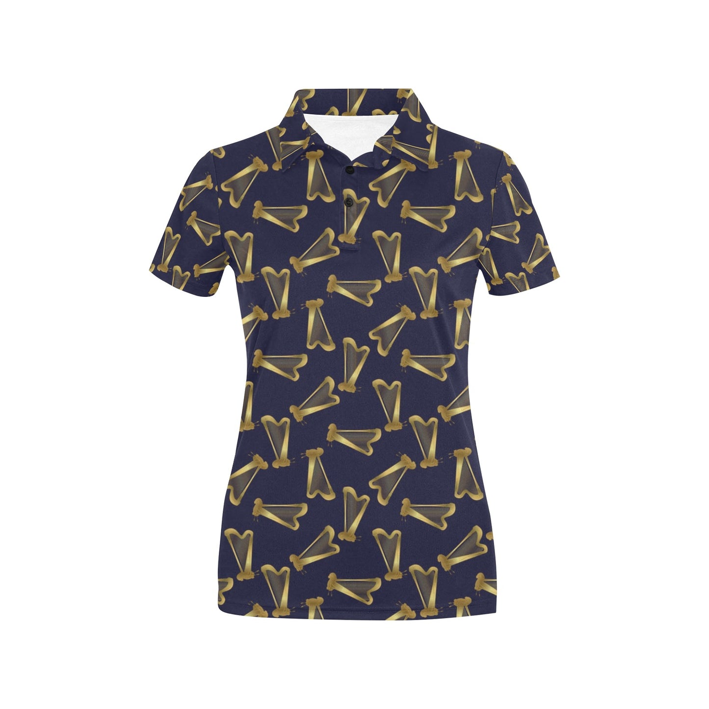 Harp Print Design LKS401 Women's Polo Shirt