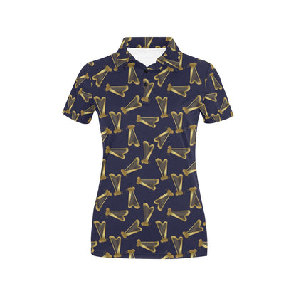 Harp Print Design LKS401 Women's Polo Shirt