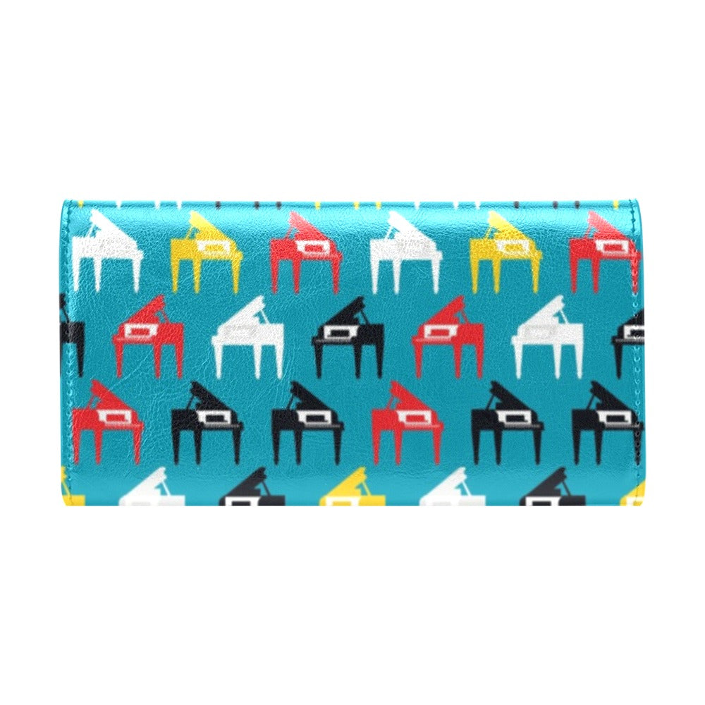 Piano Print Design LKS403 Women's Trifold Wallet