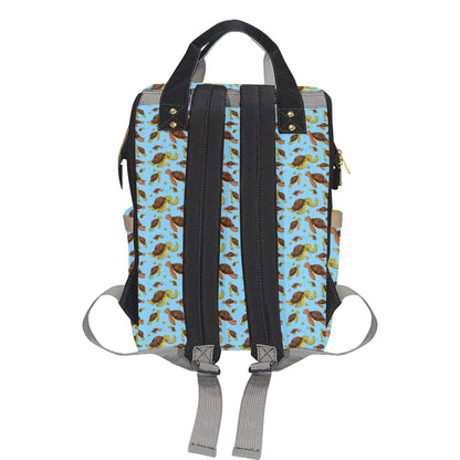 Hello Sea Turtle Print Pattern Diaper Bag Backpack