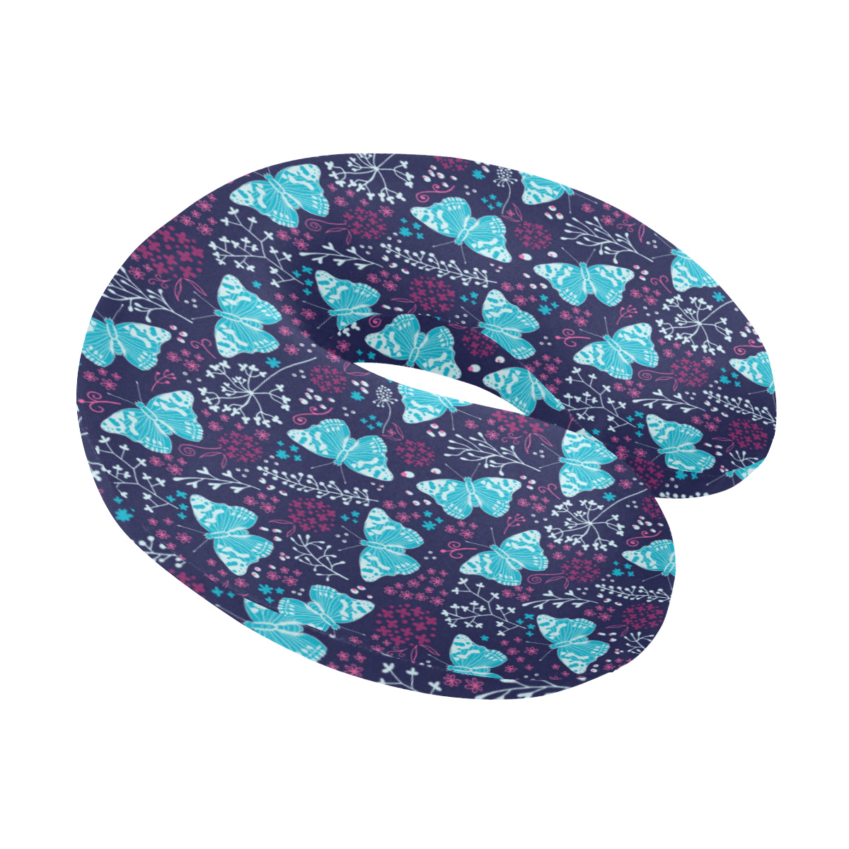 Butterfly Pattern Print Design 011 U-Shaped Travel Neck Pillow