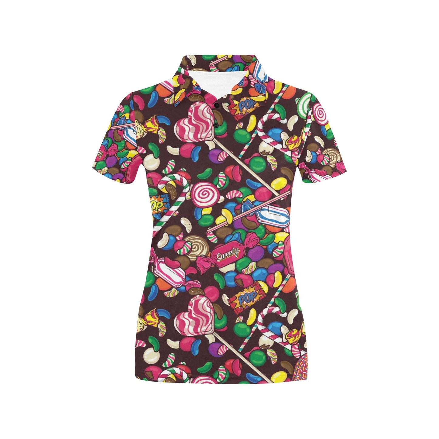Candy Pattern Print Design CA02 Women's Polo Shirt