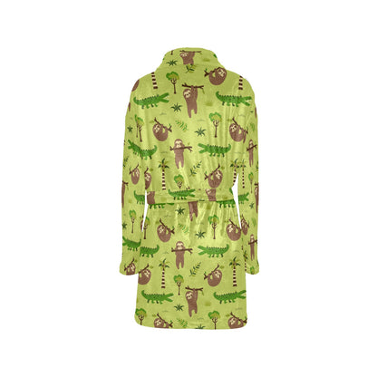 Alligator Pattern Print Design 04 Women's Fleece Robe
