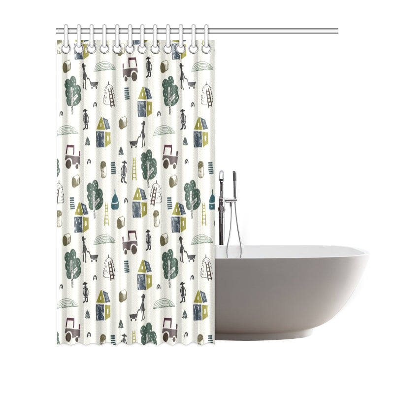 Agricultural Farm Print Design 01 Shower Curtain