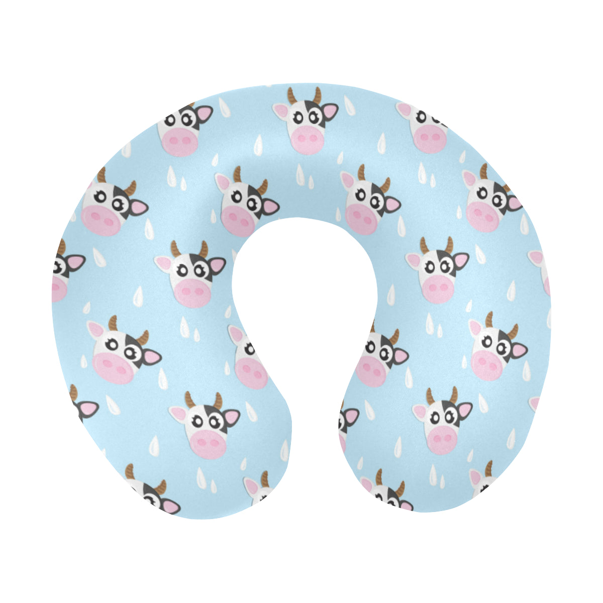 Cow Pattern Print Design 07 U-Shaped Travel Neck Pillow