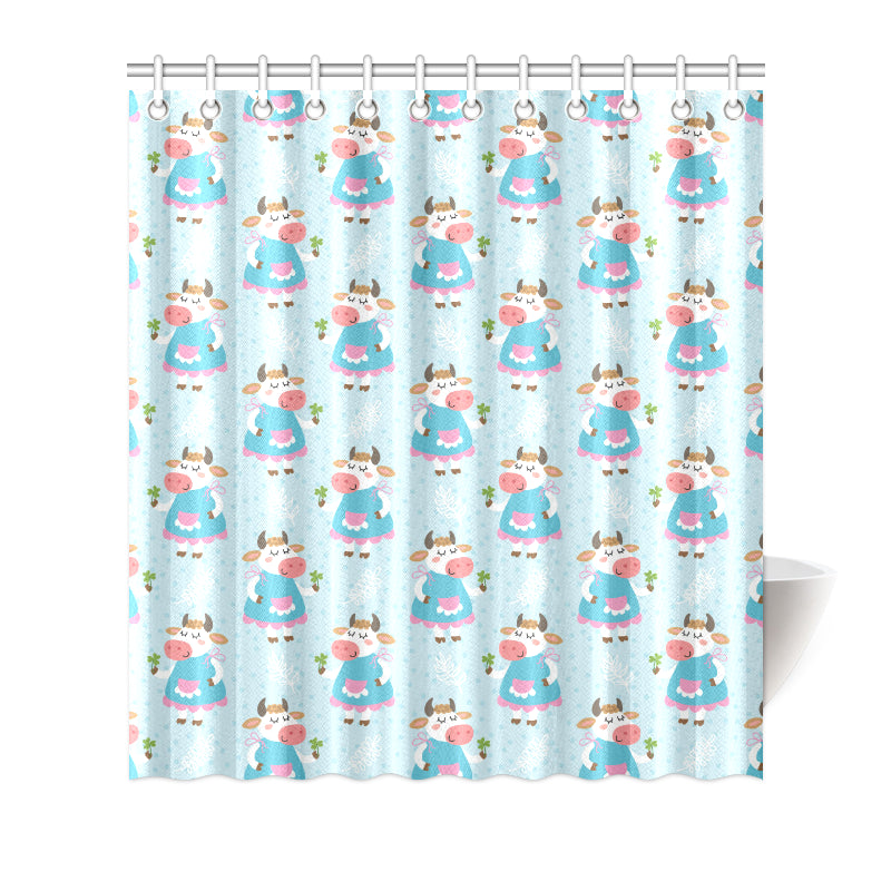 Cattle Happy Pattern Print Design 03 Shower Curtain