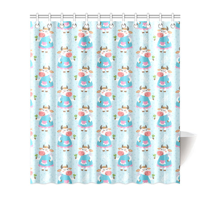 Cattle Happy Pattern Print Design 03 Shower Curtain
