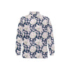 Sakura Print Design LKS305 Long Sleeve Polo Shirt For Men's