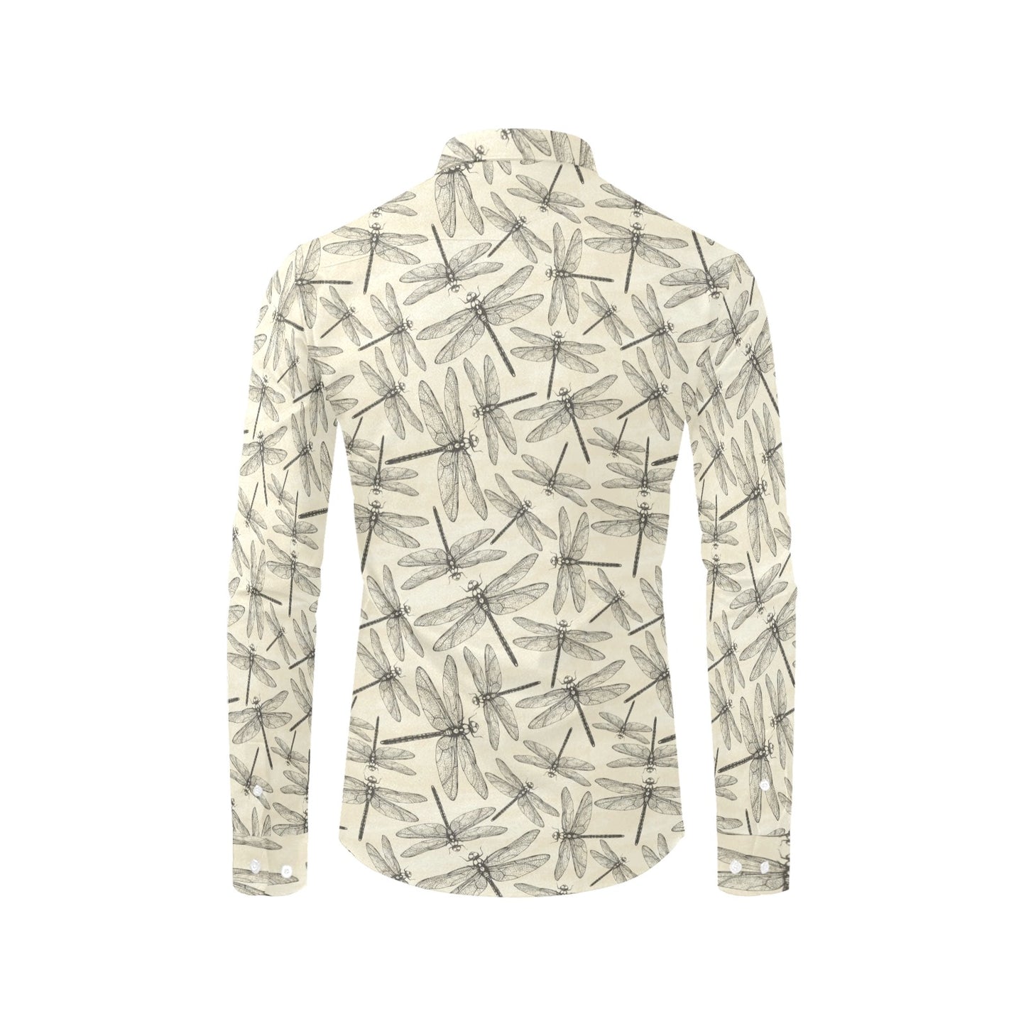 Dragonfly Print Design LKS402 Men's Long Sleeve Dress Shirt