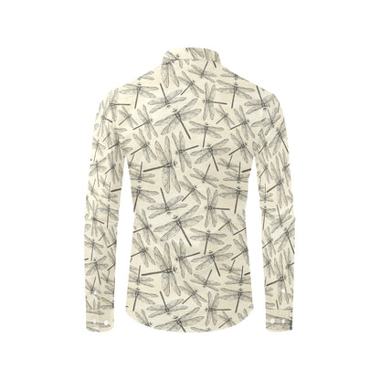 Dragonfly Print Design LKS402 Men's Long Sleeve Dress Shirt