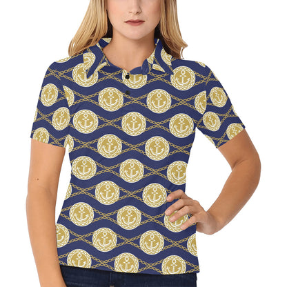 Anchor Luxury Pattern Women's Polo Shirt