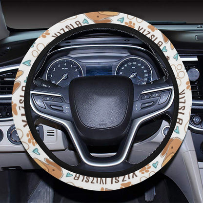 Vizslas Print Design LKS301 Steering Wheel Cover with Elastic Edge