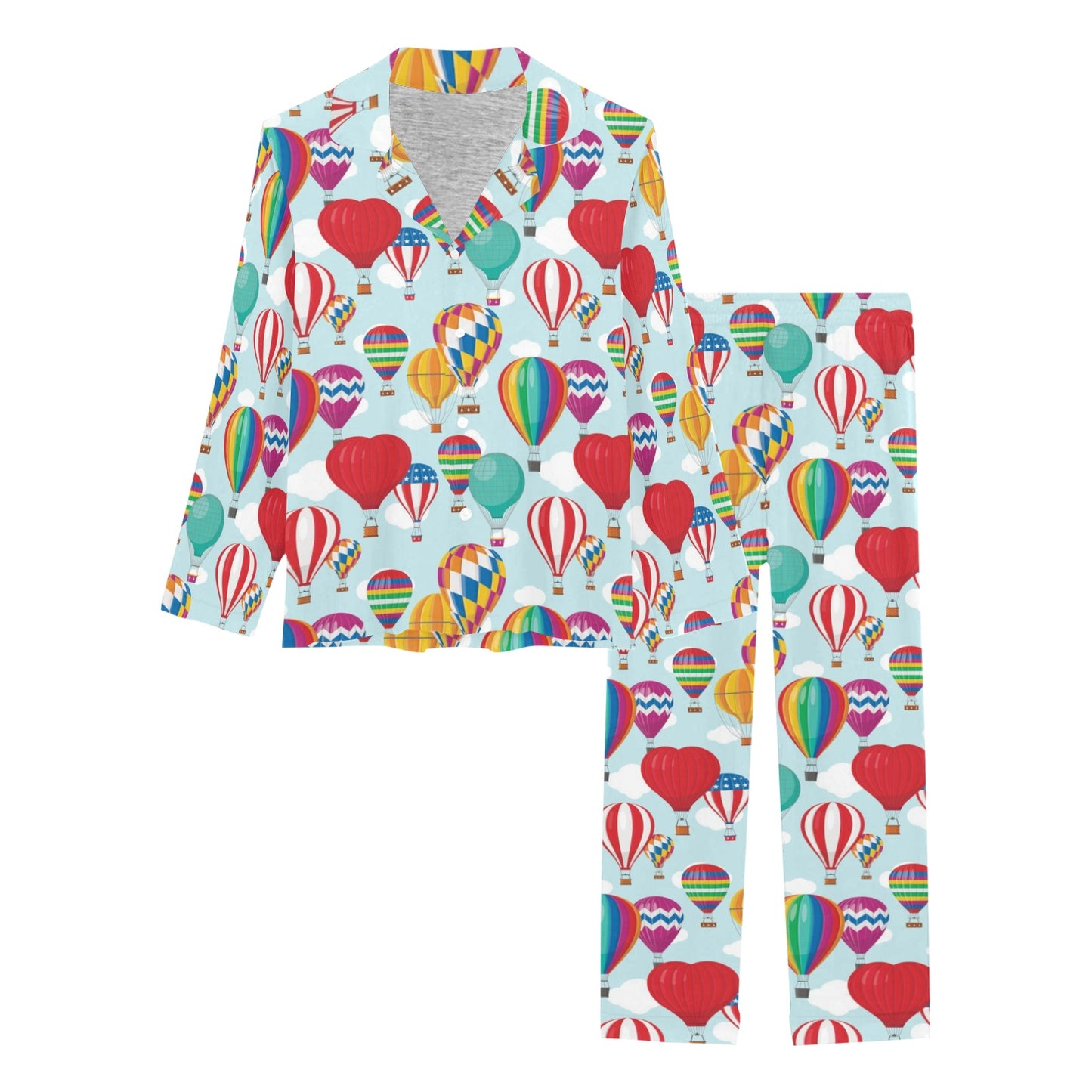Ballon Pattern Print Design 07 Women's Long Pajama Set