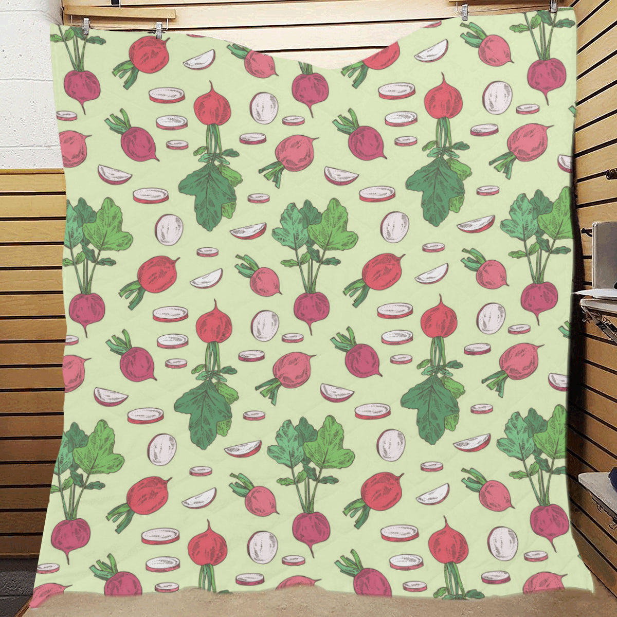 Radish Pattern Print Design A04 Premium Quilt
