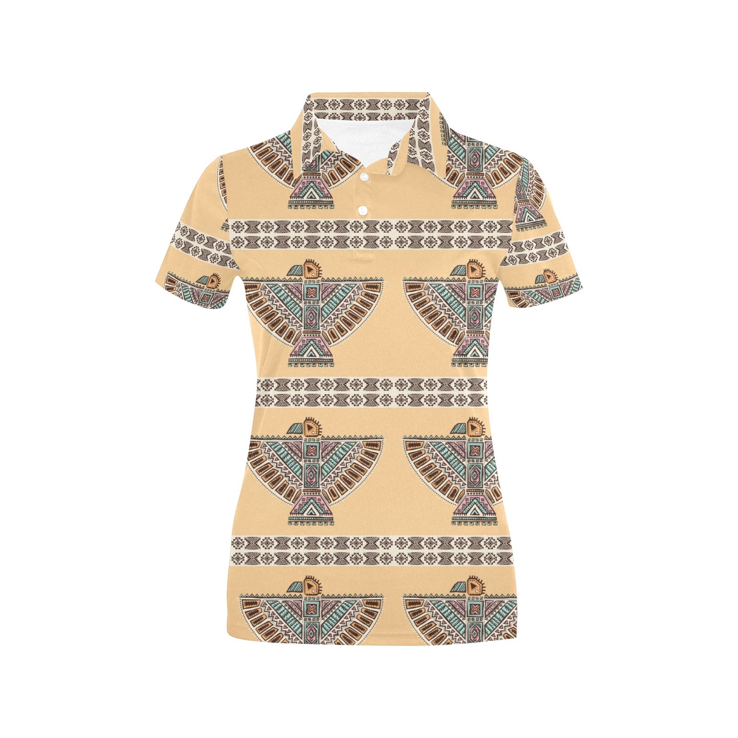 Native American Eagle Pattern Women's Polo Shirt