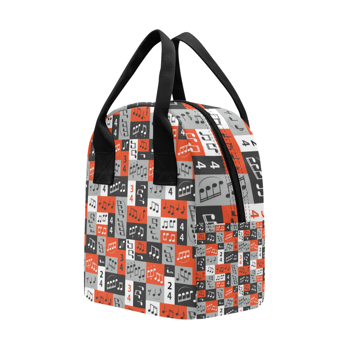 Music Note Design Themed Print Insulated Lunch Bag