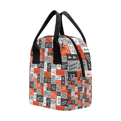 Music Note Design Themed Print Insulated Lunch Bag