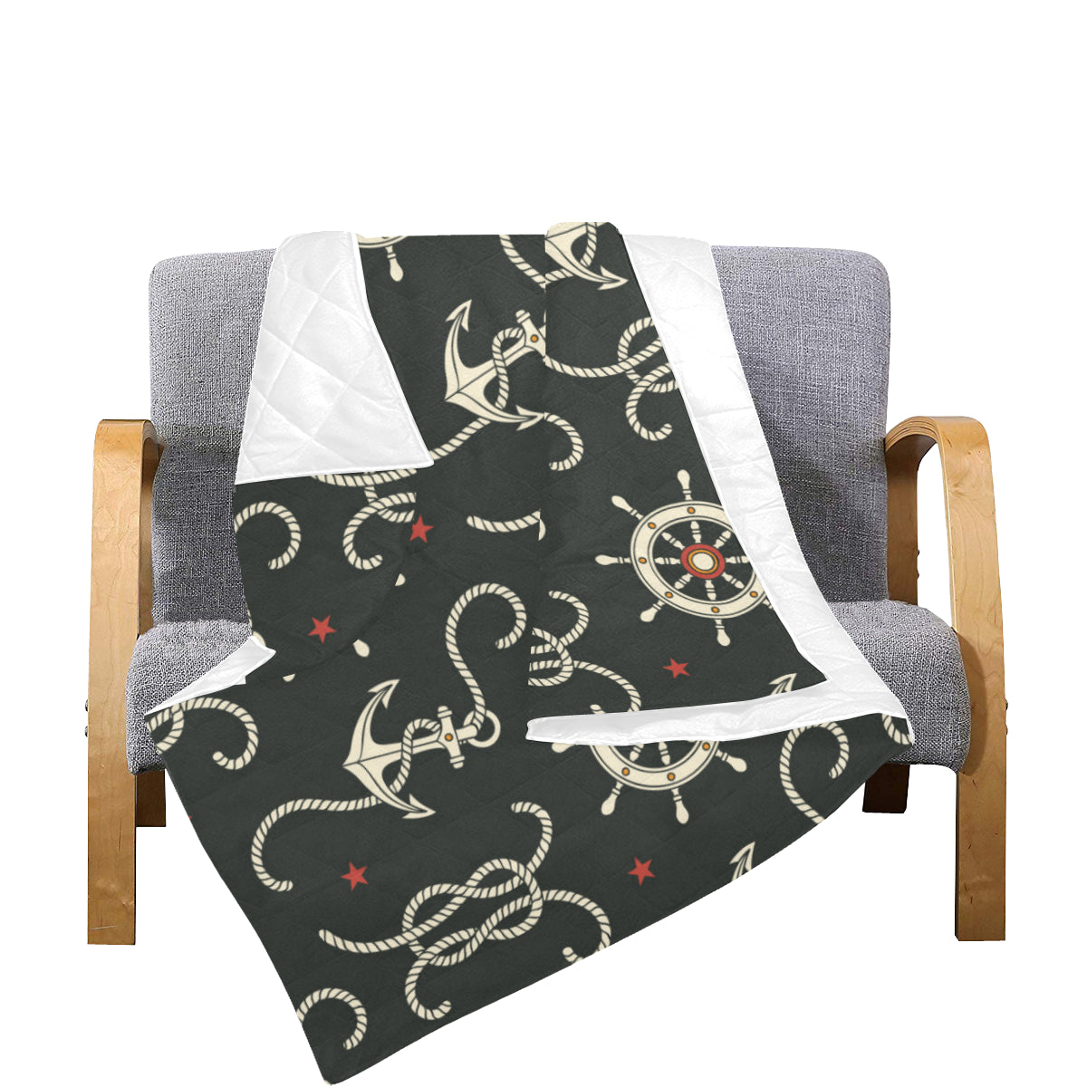 Nautical Anchor Pattern Premium Quilt