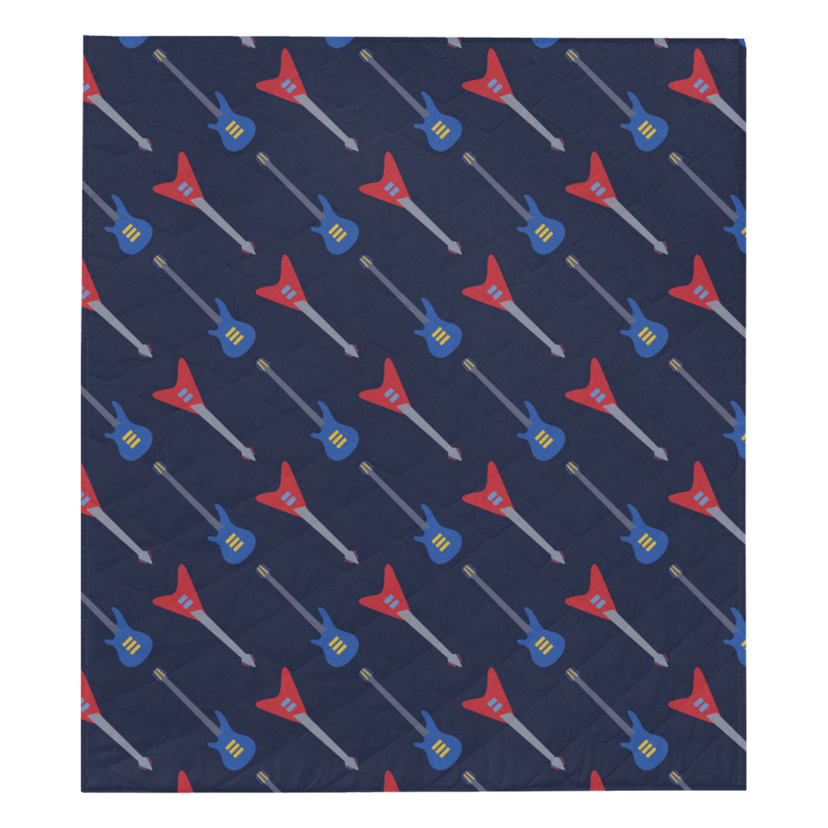 Electric Guitar Pattern Print Design 01 Premium Quilt