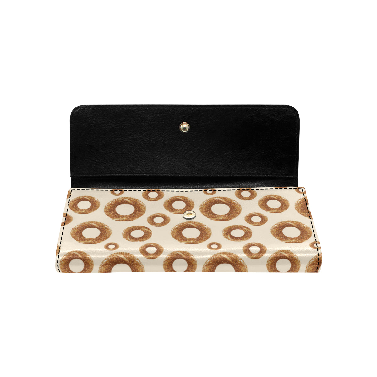 Bagel Pattern Print Design 01 Women's Trifold Wallet