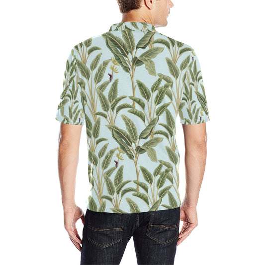 Banana Leaf Pattern Print Design BL03 Men Polo Shirt