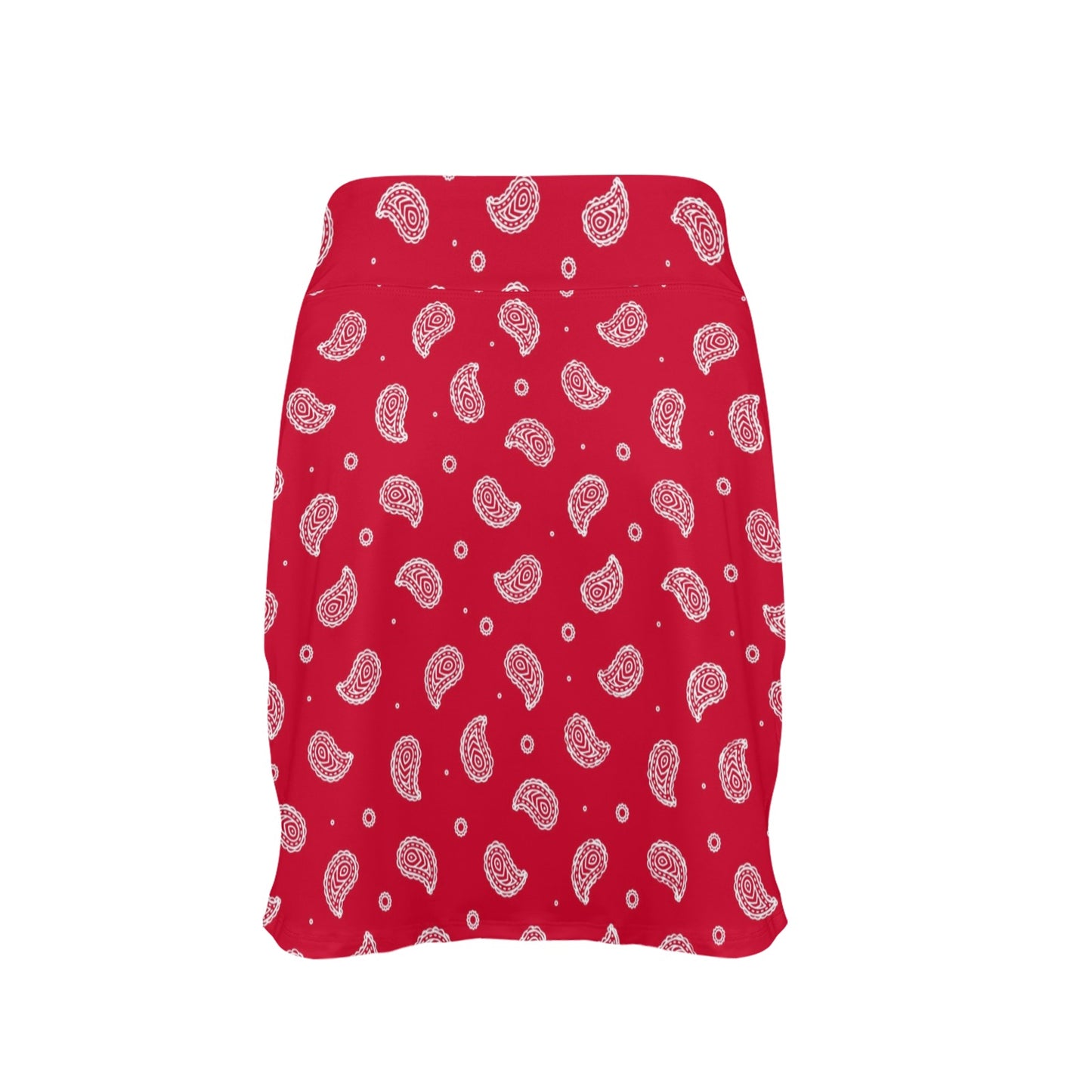 Bandana Red Paisley Print Design LKS305 17" Golf & Pickleball Skort with Pockets