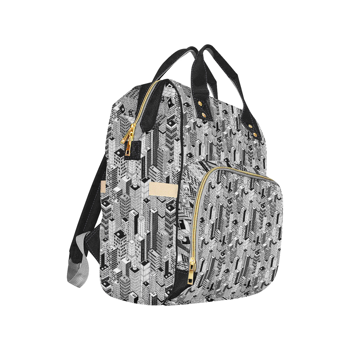 City  Pattern Print Design 02 Diaper Bag Backpack
