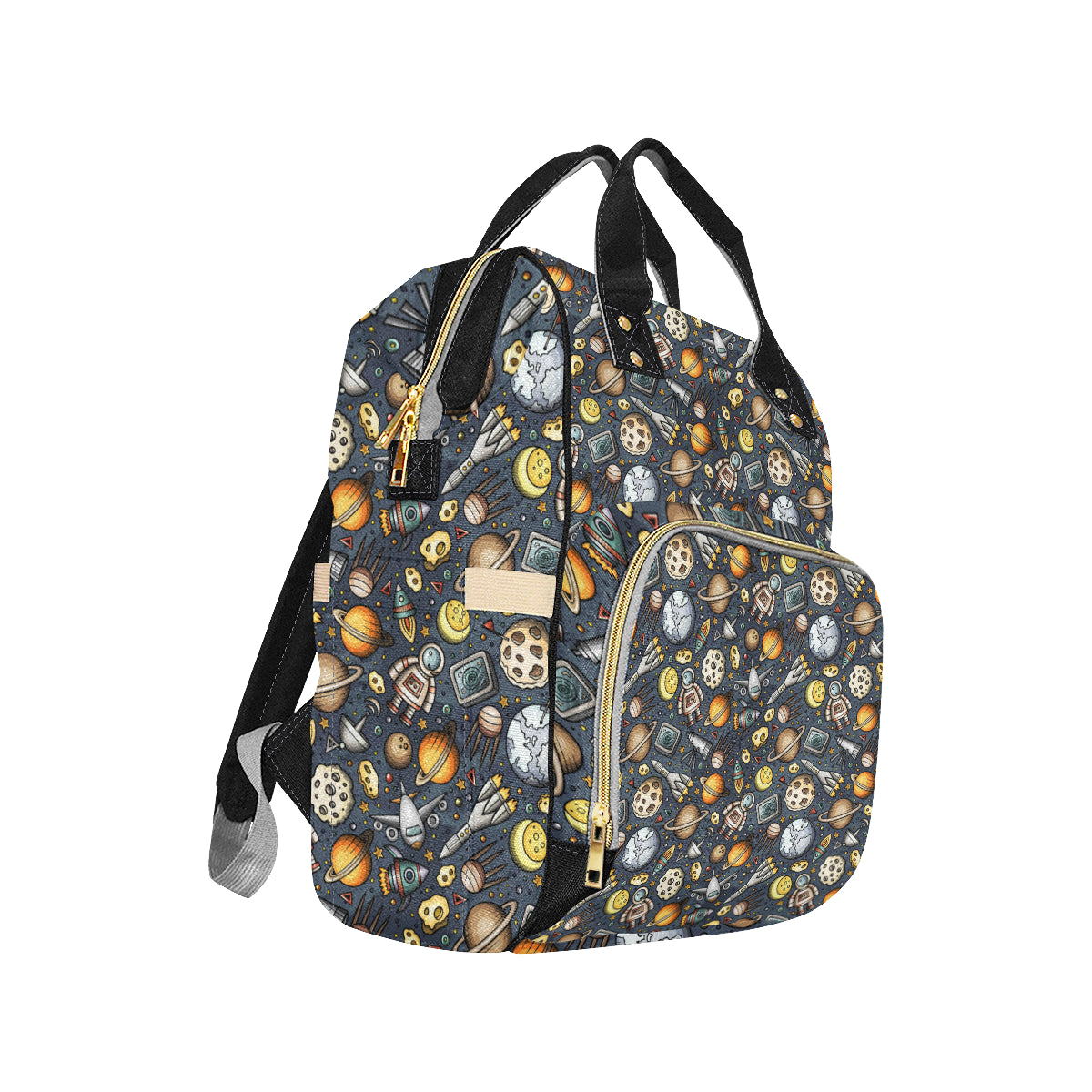 Space Pattern Print Diaper Bag Backpack